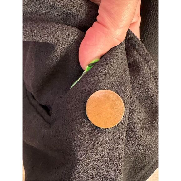 Sophie Rue Black Blazer with Single Button Closure and Sheer Back Sz Large - Picture 6 of 9